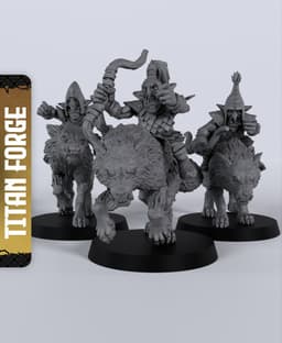 Wolf Rider Archers - With Free Dragon - 5e DnD Inspired for RPG and Wargamers 3d model