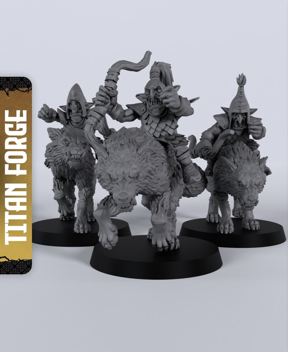 Wolf Rider Archers - With Free Dragon - 5e DnD Inspired for RPG and Wargamers 3d model
