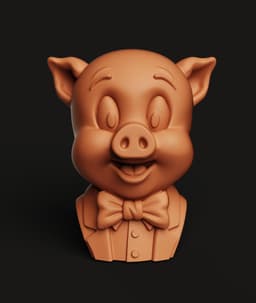 Classic Porky Pig Bust - Looney Tunes 3D Printable Statue | Fan Art 3d model