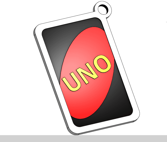Uno Card Key Chain 3d model