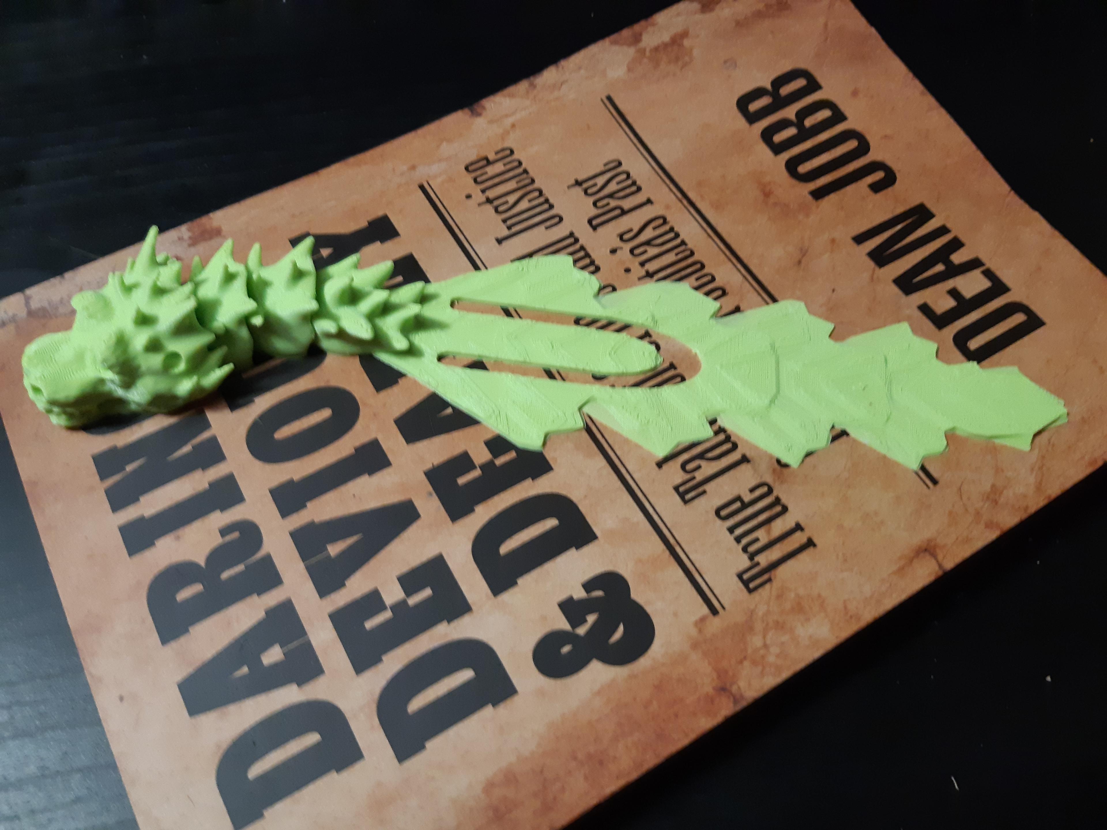 FLEXI DRAGON BOOKMARK - PRINT IN PLACE - SUPPORT FREE 3d model