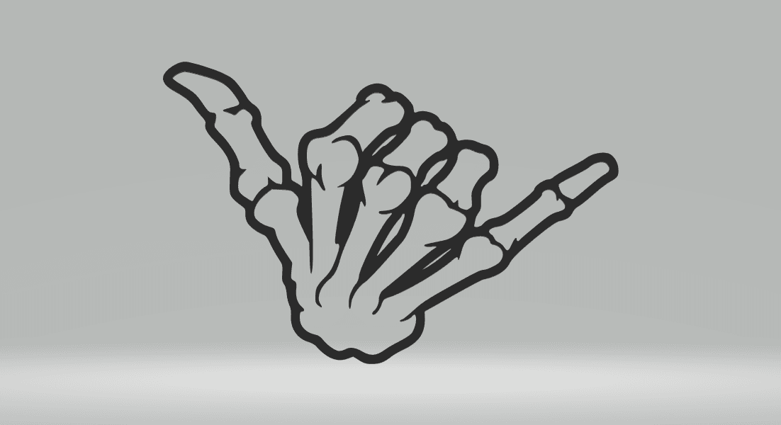 Skeleton Hands hang loose 2D-Art.stl 3d model