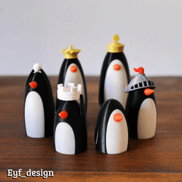 Penguin Chess Set 3d model