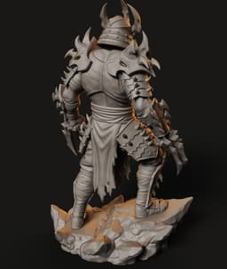 Obsidian Berserker STL | Fantasy Figure | Dark Armor Detail 3d model