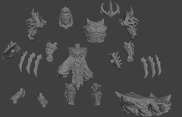 Obsidian Berserker STL | Fantasy Figure | Dark Armor Detail 3d model