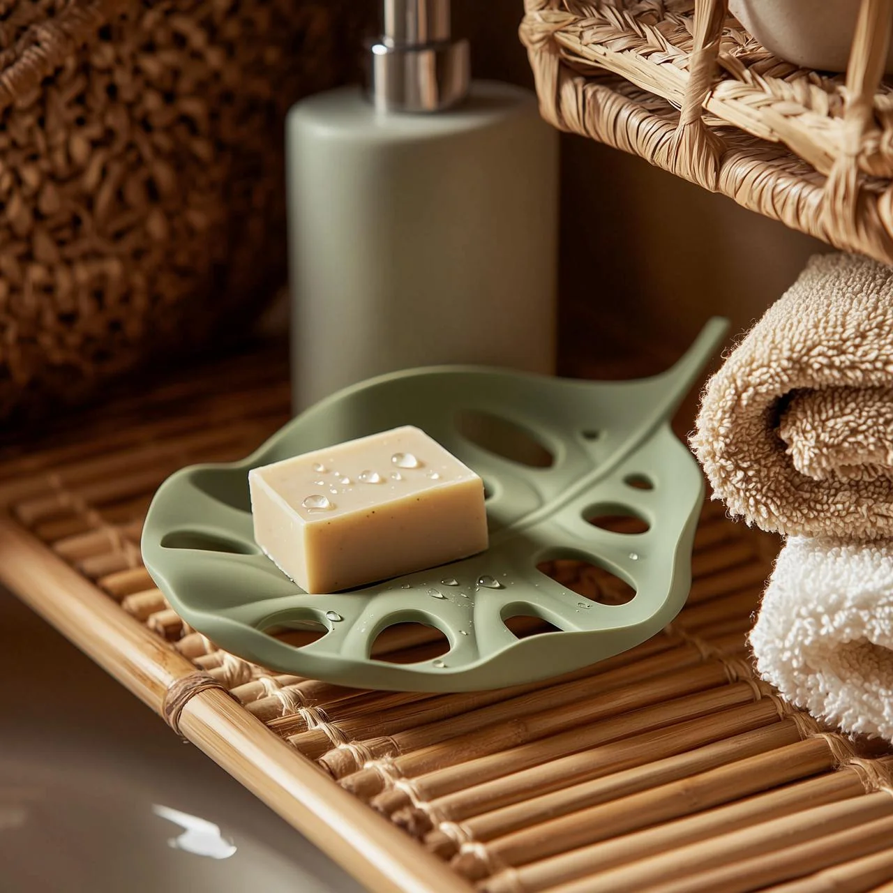Monstera Leaf Soap Dish – 3D Printed Tropical Bathroom Decor 3d model