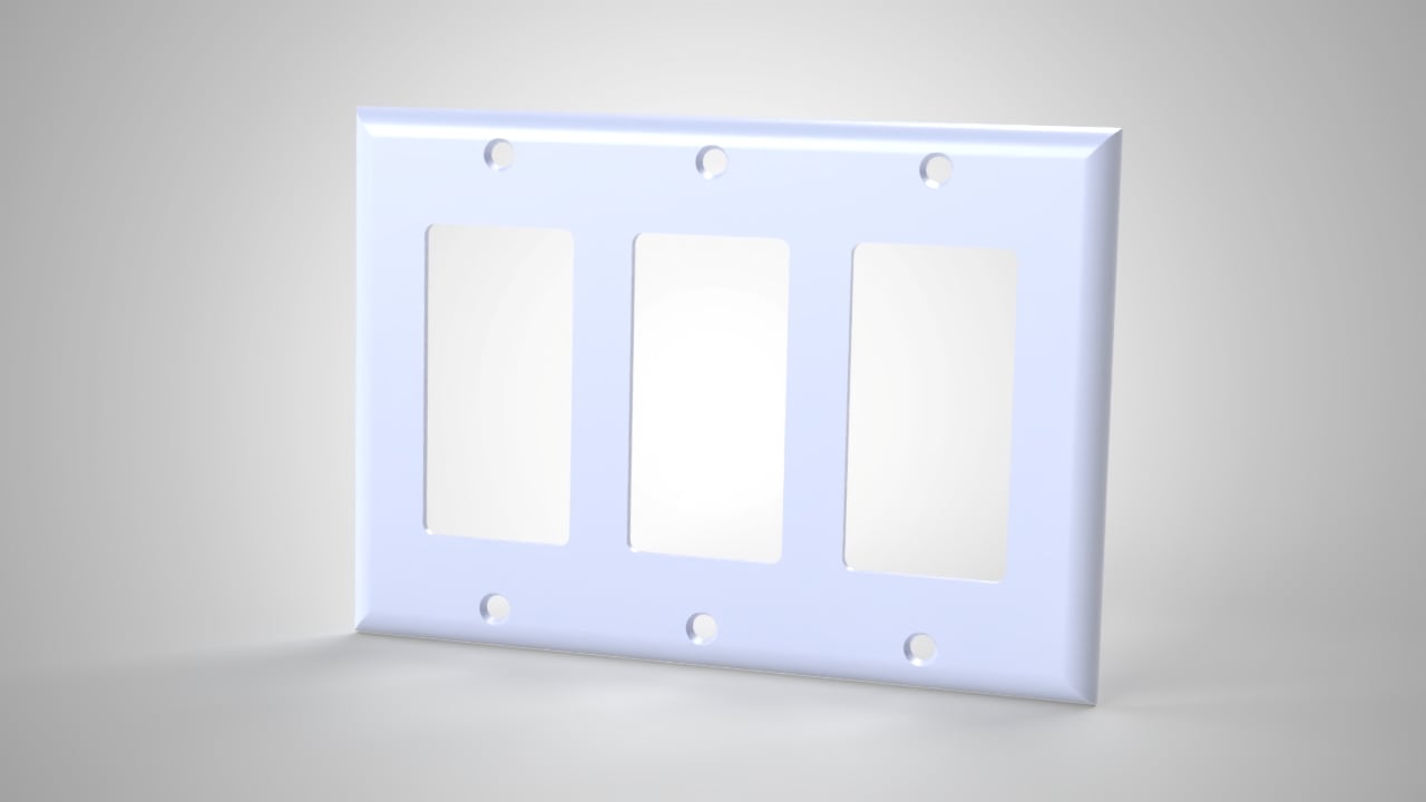 Triple Gang Light Switch Cover 3d model