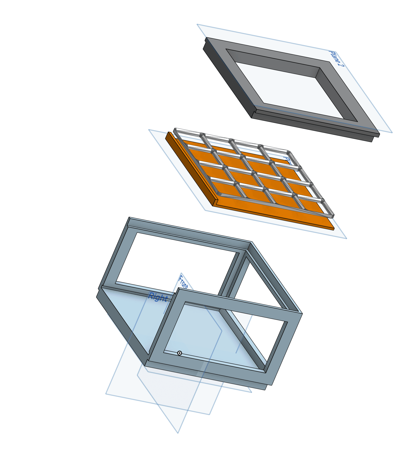 Gridfinity 4x4 stackable shelves with drawers 3d model