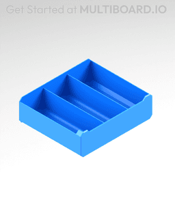 3x1x2.5 LU - Labelled - Column Divided - MultiBin Simple Drawer 3d model