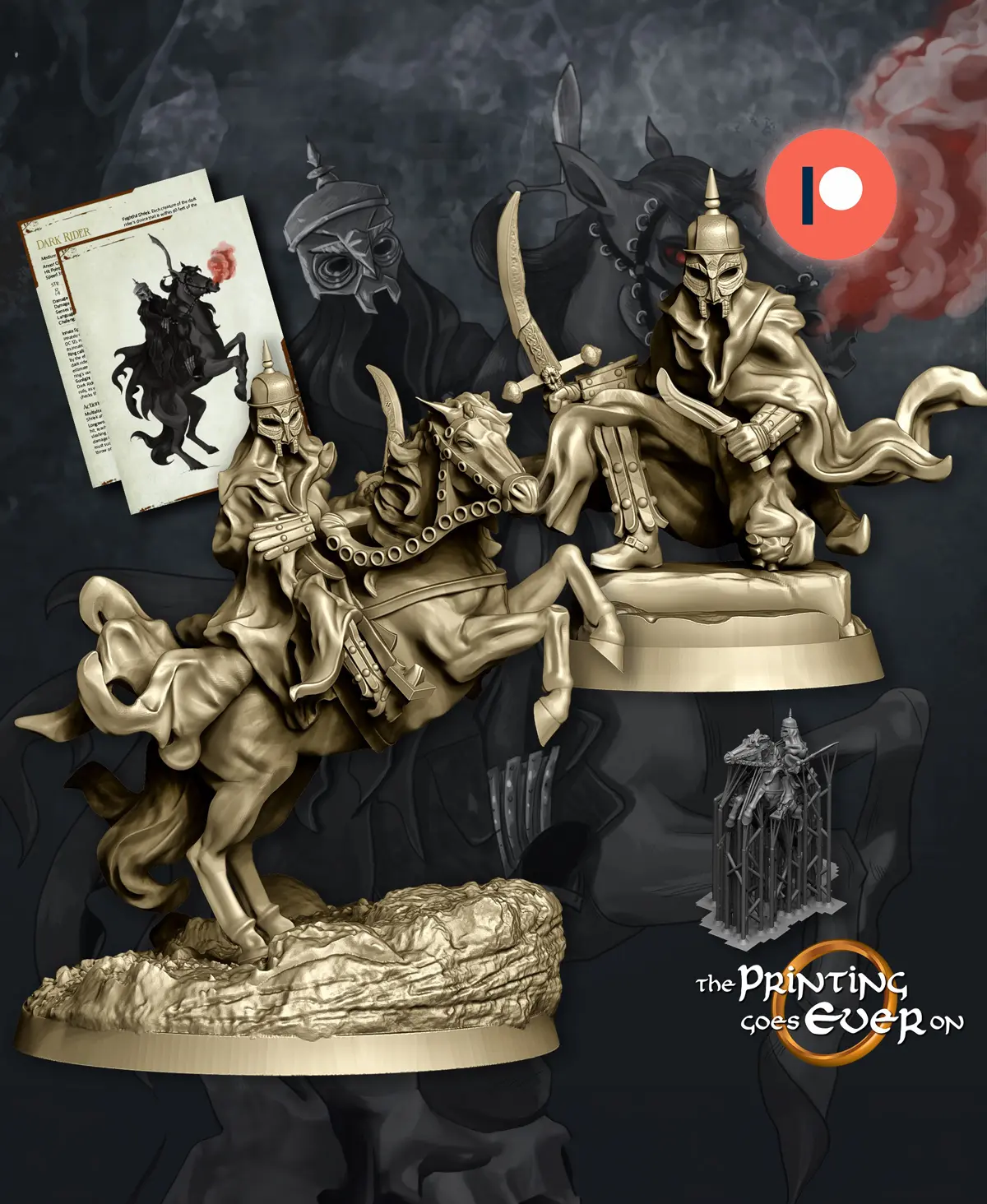 Dark Assassin - On Foot and Mounted 3d model