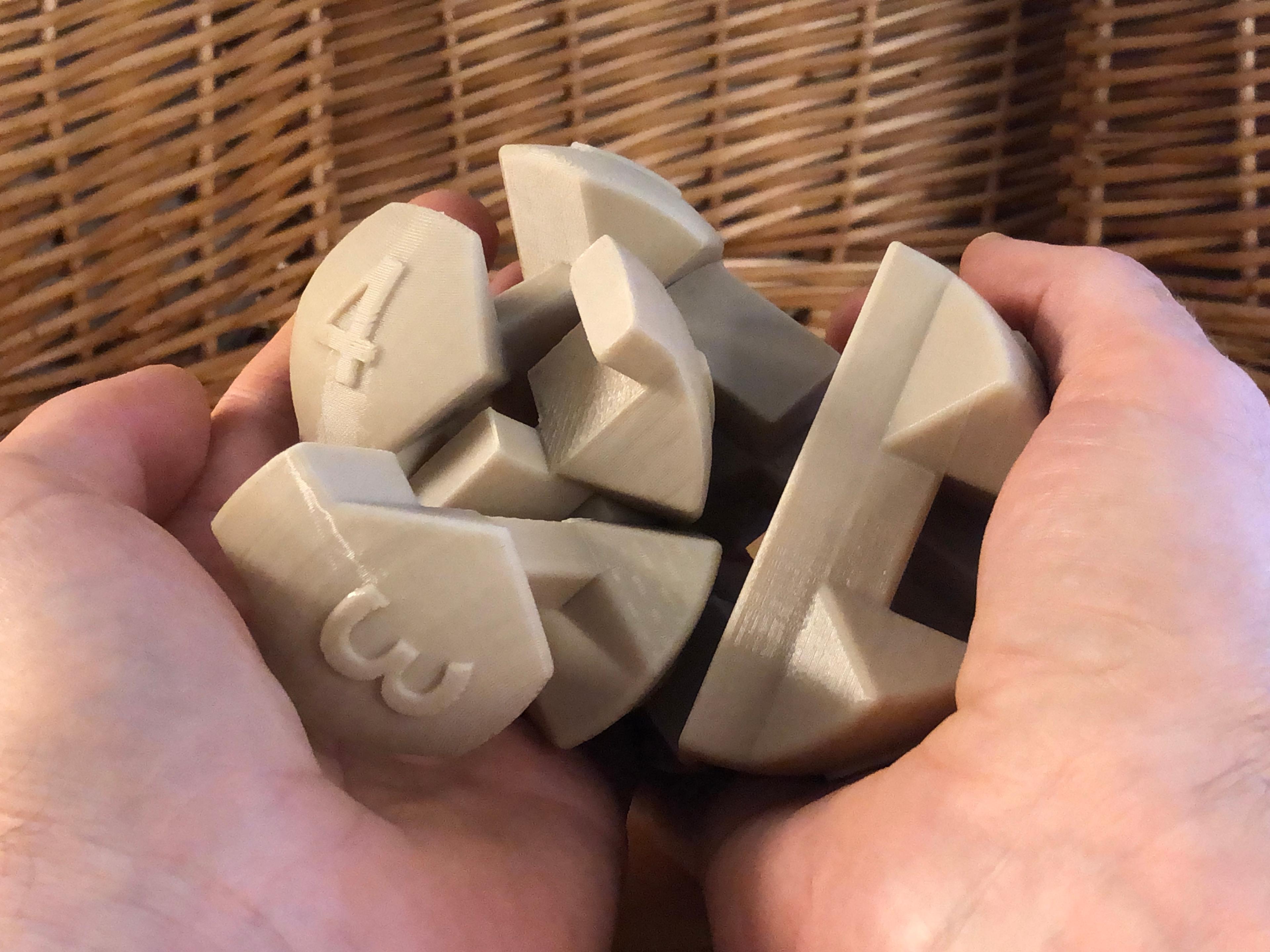Instructional 6-Piece Burr Puzzle 3d model