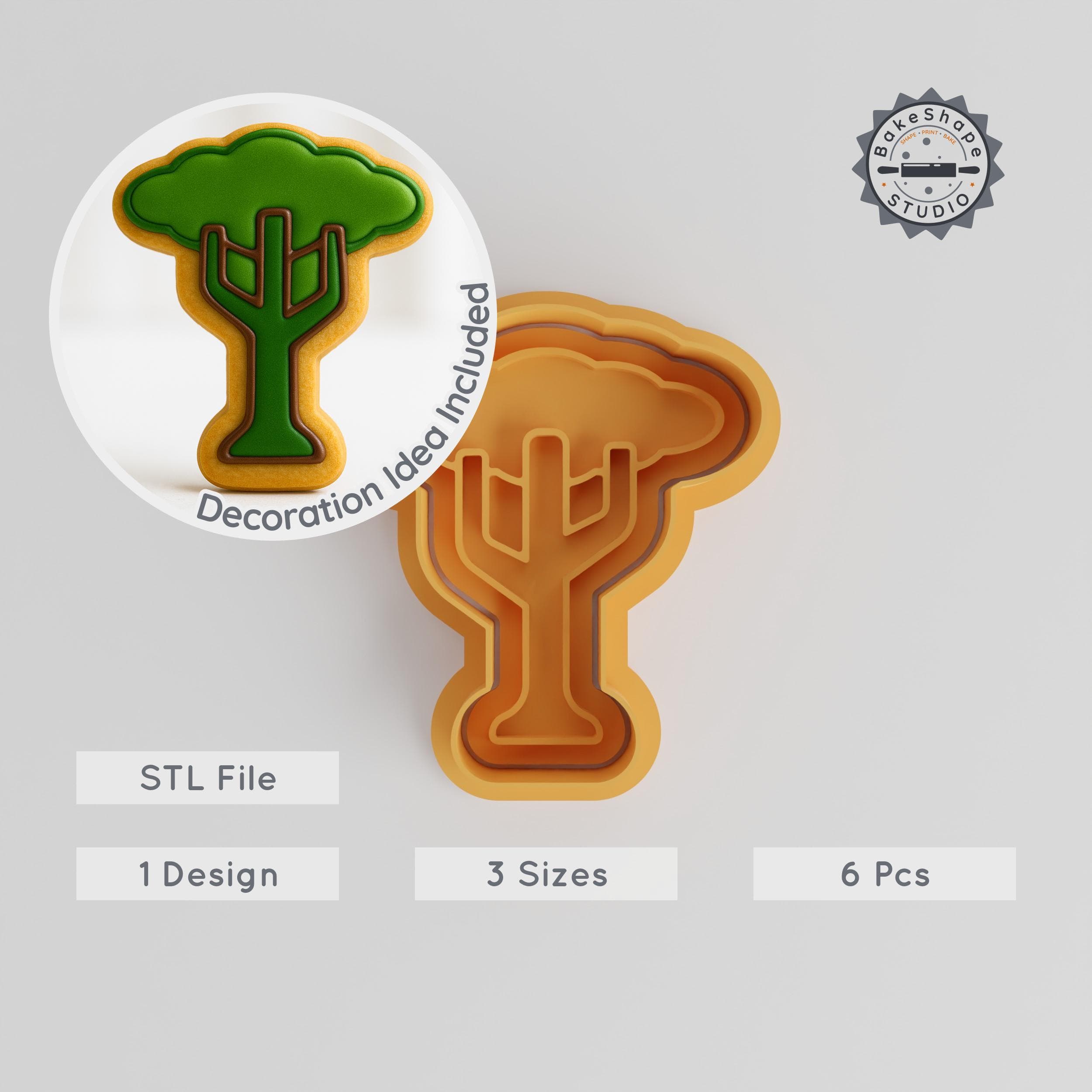Tall Tree Cookie & Fondant Cutter Stamp Set, Nature Tower Baking Tool, S/M/L Sizes, Plant & Gardening Decor PRODUCT_399 3d model