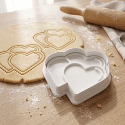 Three Overlapping Hearts Cookie Cutters And Stamp 3d model