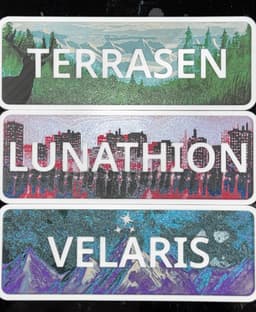 Terrasen, Velaris and Lunathion Shelf Signs 3d model