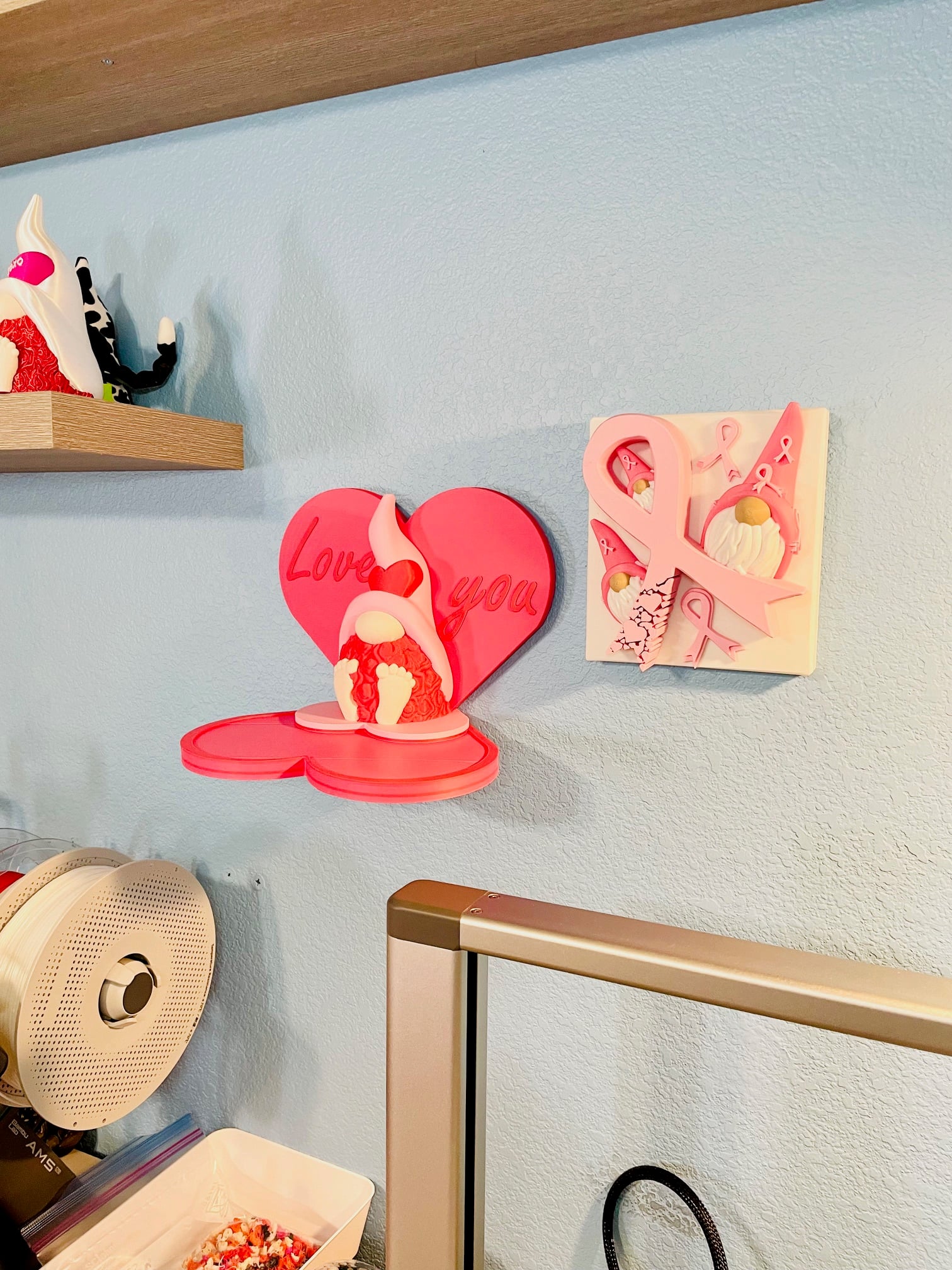 Rose Beard Gnome Wall Shelf 3d model