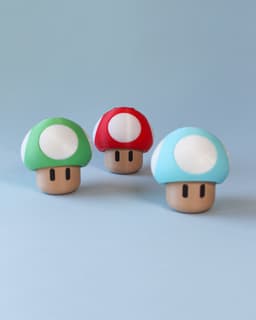Super Mushroom Fidget Clicker Keychain 3d model
