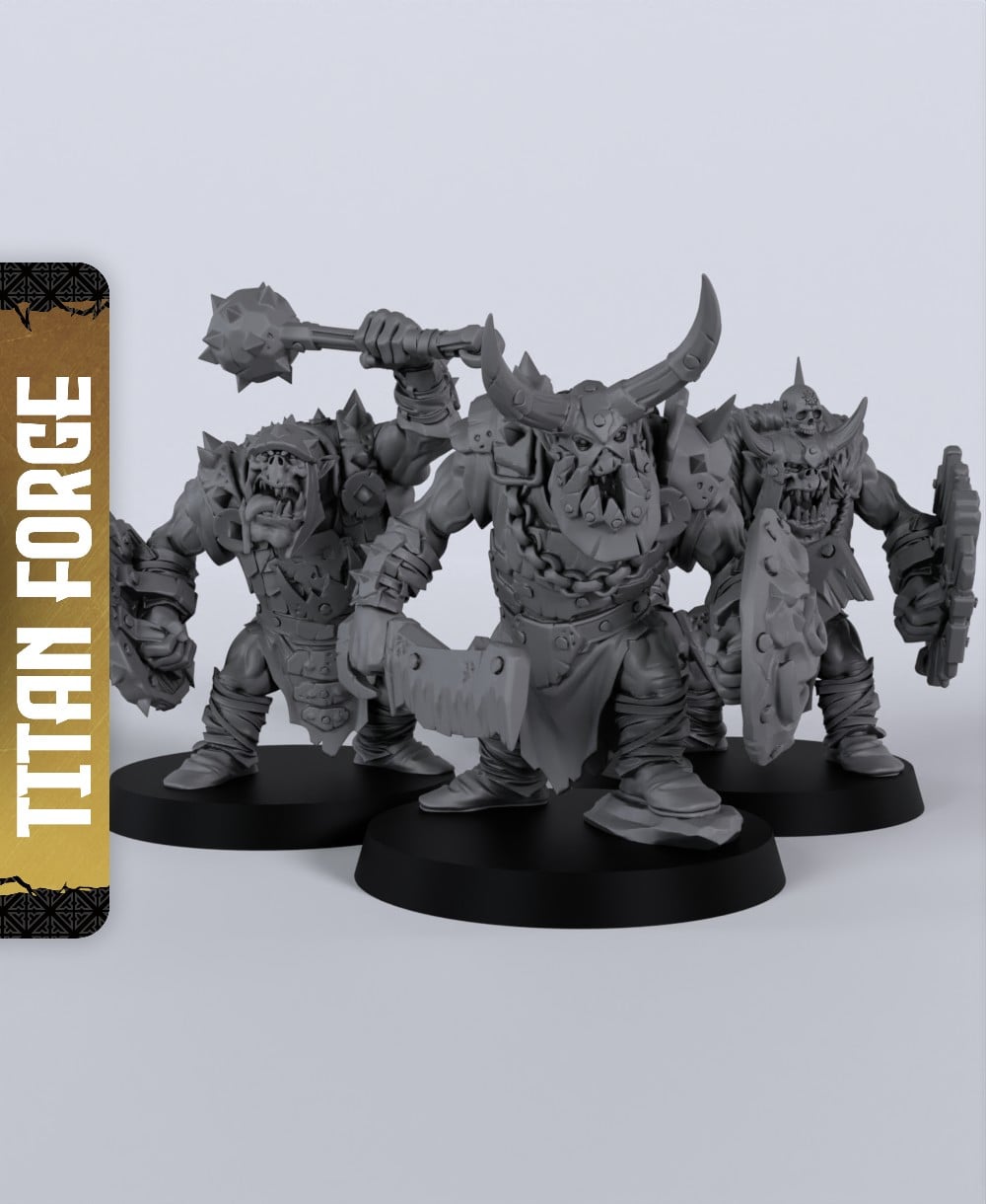Orc Warriors - With Free Dragon - 5e DnD Inspired for RPG and Wargamers 3d model