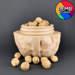 Print-in-place Walnut Container with Twist Lock!!! 3d model