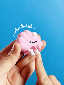 Cute Articulated & Clicker Seashell | Print-in-place 3d model