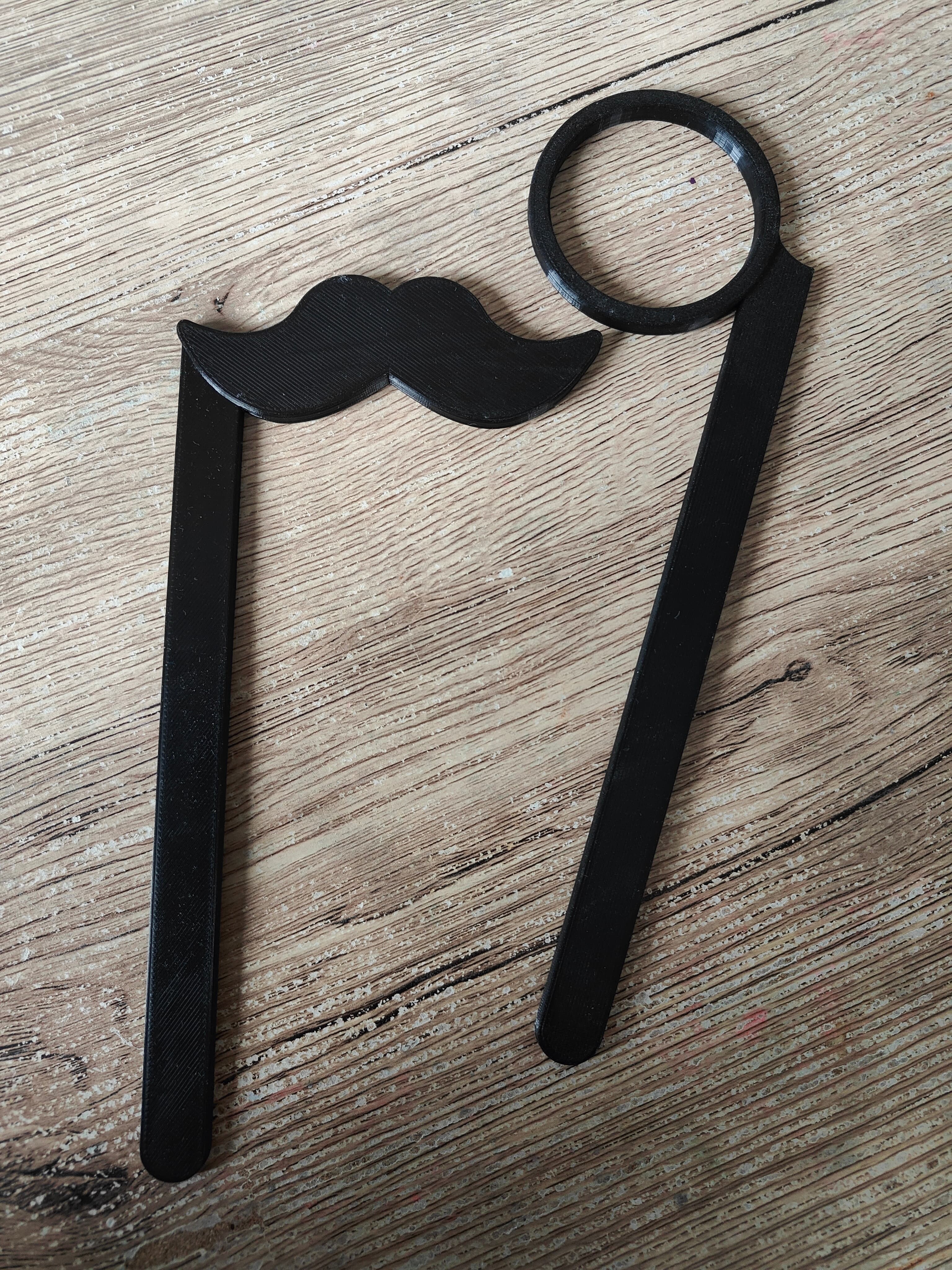 Monocle and Moustache Photo Boot Props 3d model