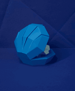 Clamperl Low Poly Pokemon 3d model