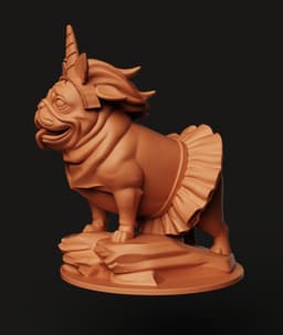 Unicorn Pug in Tutu | Whimsical Dog Statue | Cute Animal 3d model