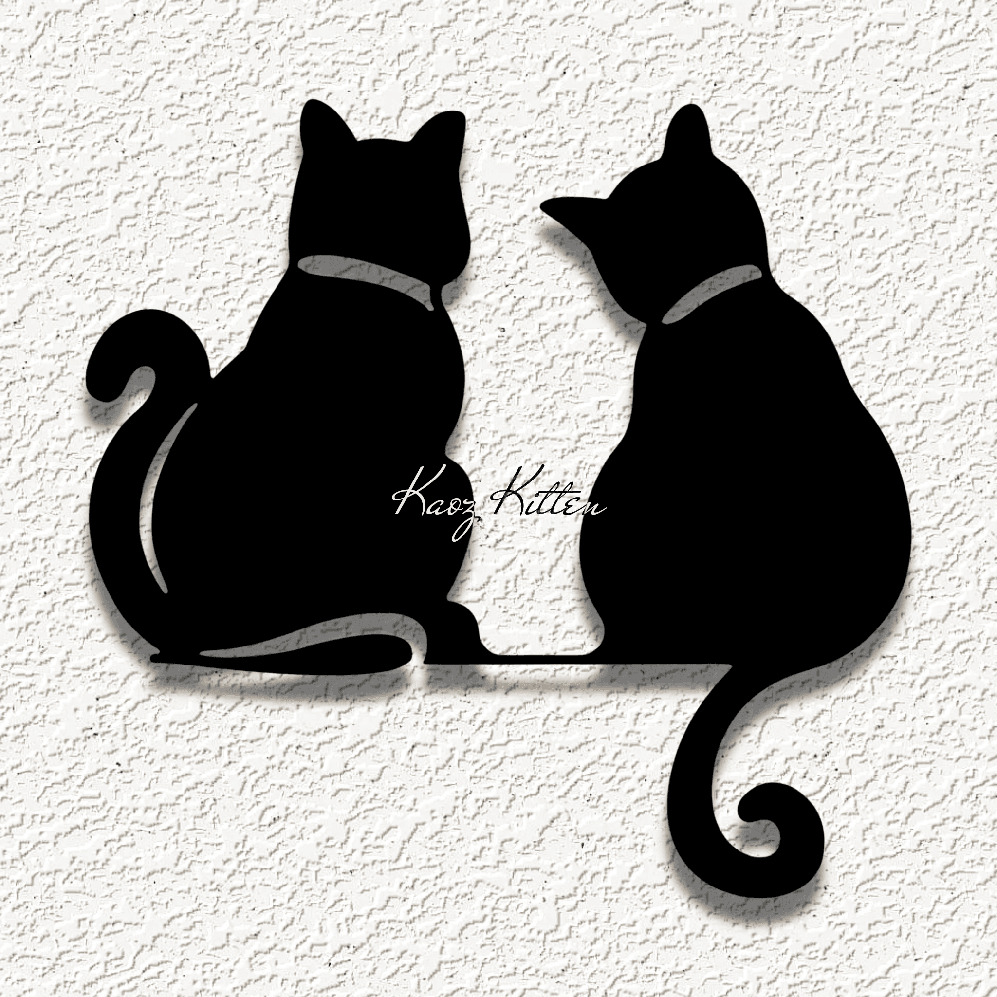 black cats wall art 3d model
