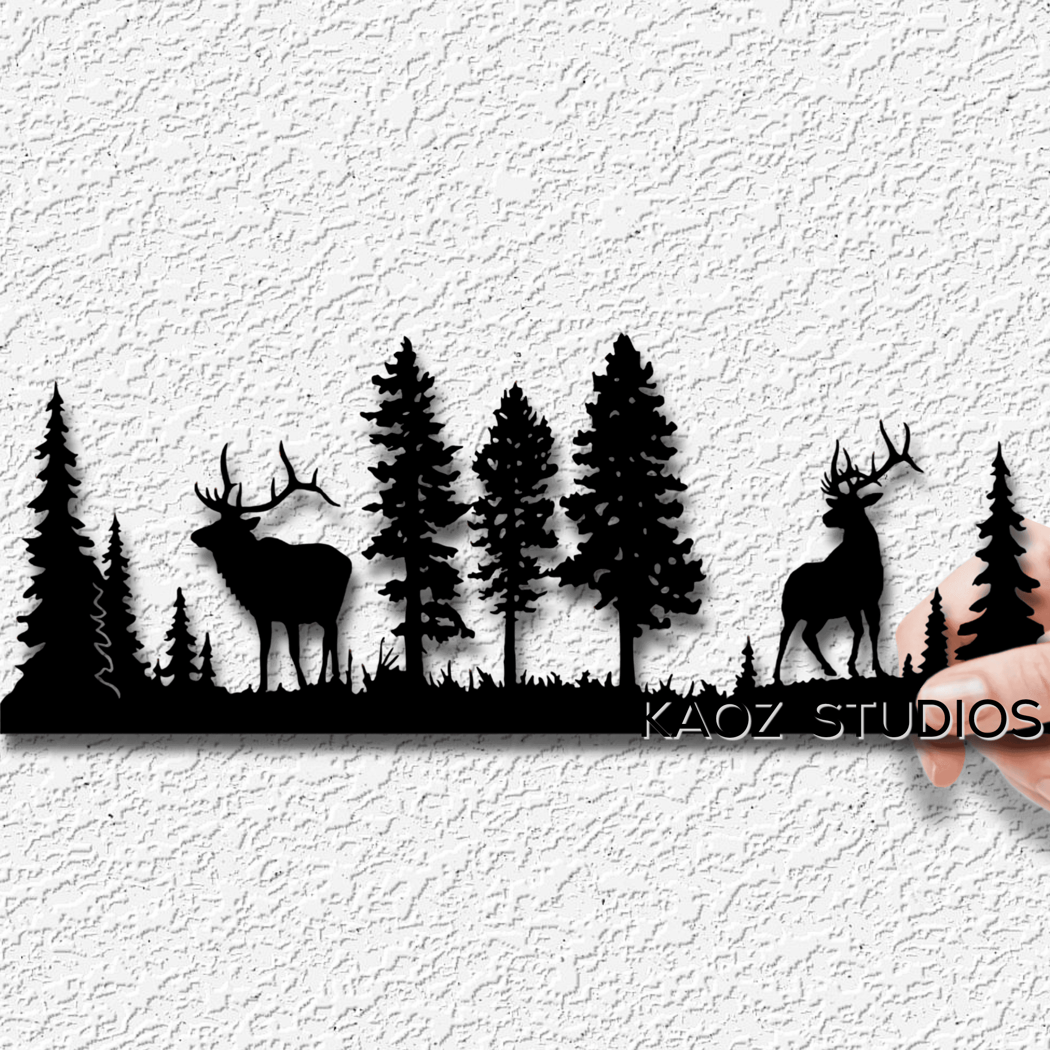 elk in the forest wall art mountain wall decor nature decoration 3d model