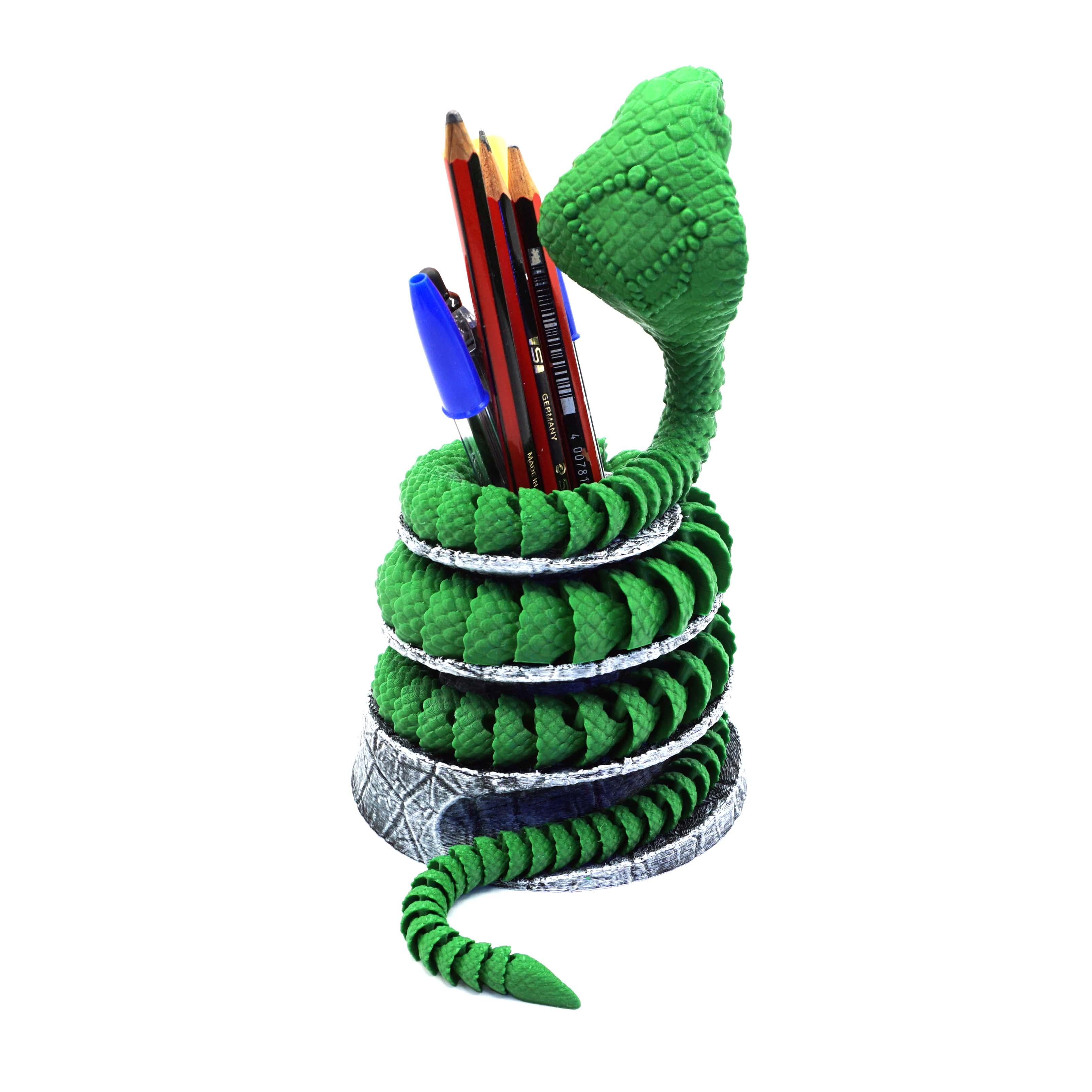 Articulated Cobra + Pencil Holder 3d model