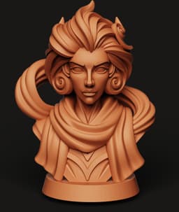 Ice Queen Stylized Bust - Frozen Inspired Fantasy 3D Sculpture 3d model