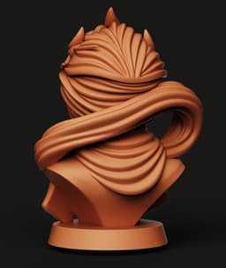 Ice Queen Stylized Bust - Frozen Inspired Fantasy 3D Sculpture 3d model