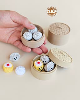 Dim Sum Collection | Bao Bun, Jiaozi & Siu Mai Fidget Clickers and Keychains 3d model