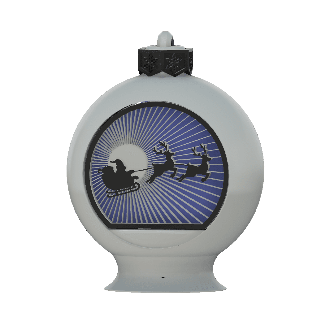Santa & Reindeer Ornament Globe.3mf 3d model