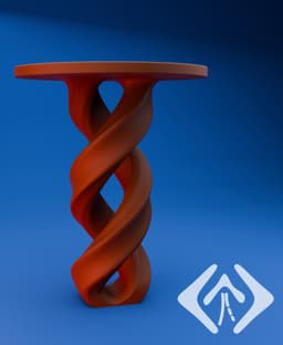 Twisted Furniture leg 20cm 3d model