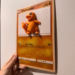 Oversized Charmander Pokemon Card - Hueforge Hybrid 3d model
