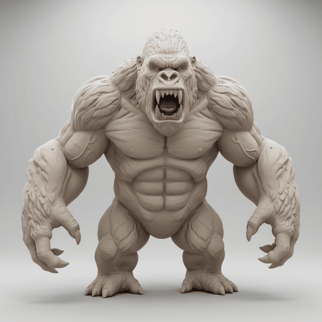 Plague Gorilla Fantasy Beast Printable STL File 3d model