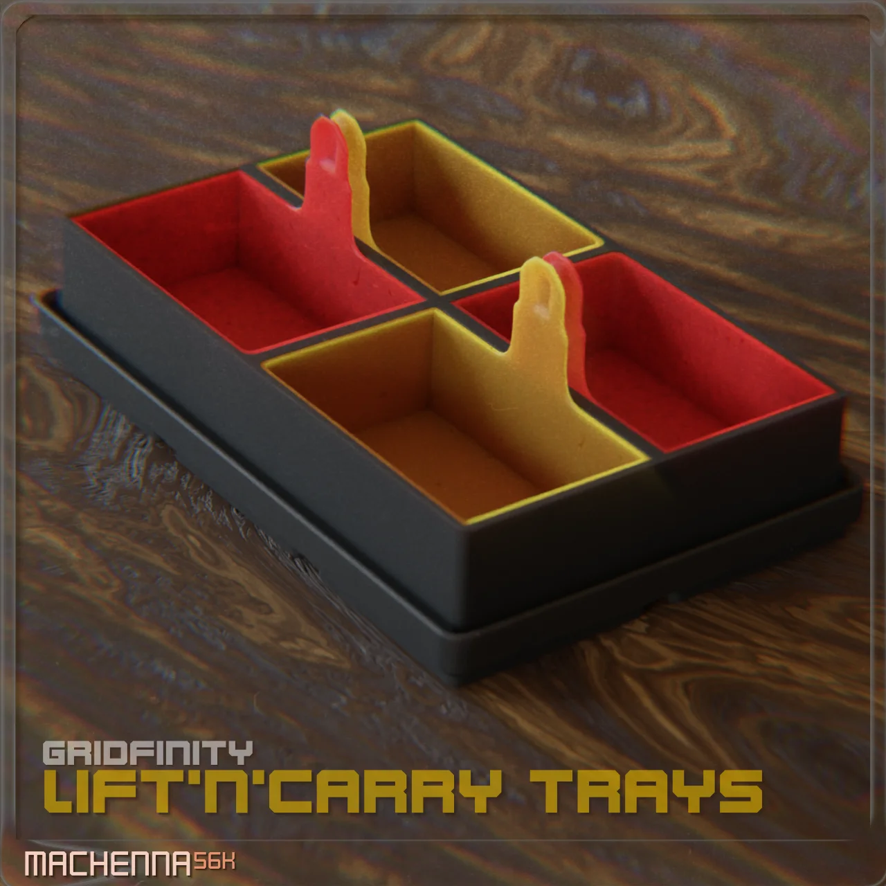 Gridfinity | Lift'n'Carry Trays 3d model