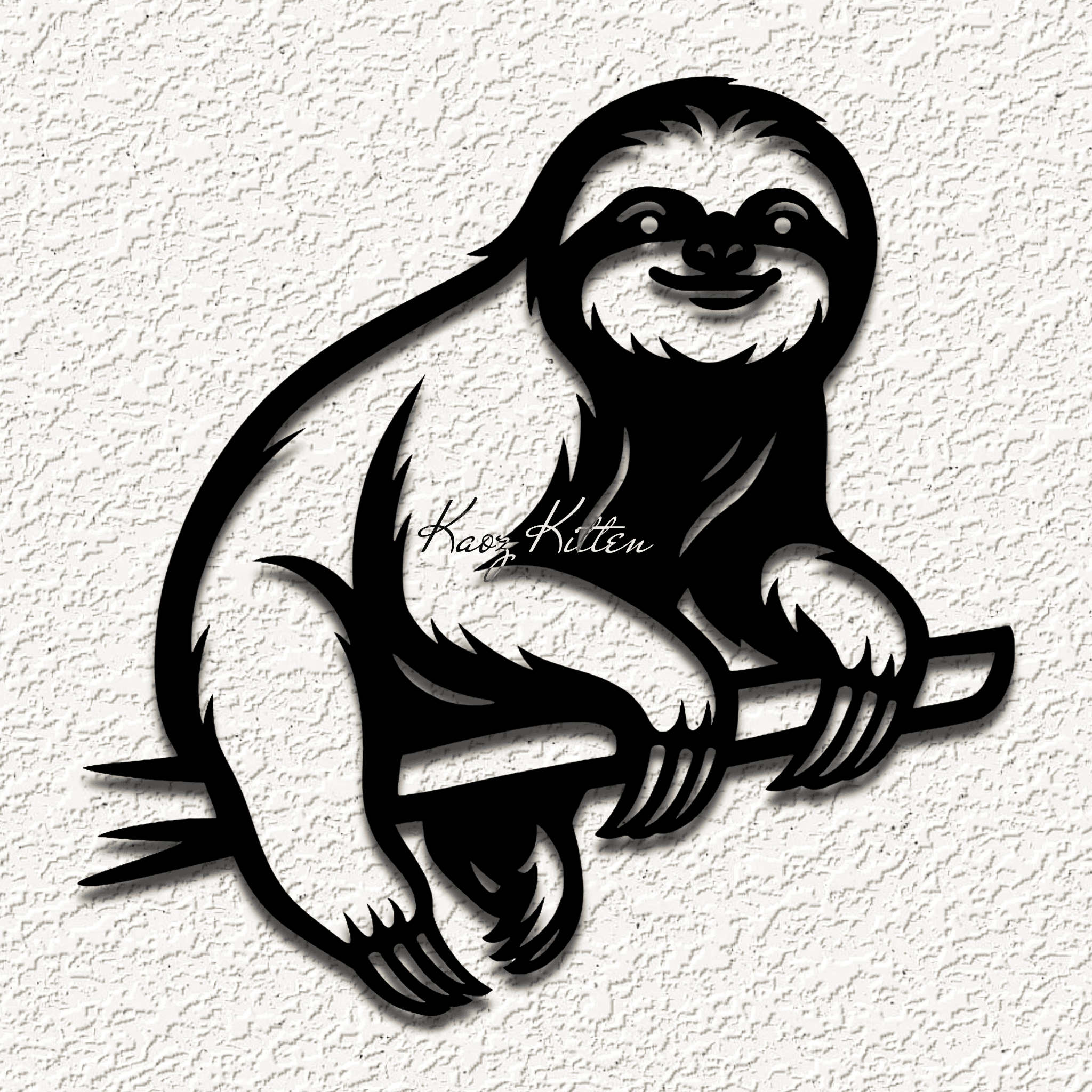 SLEEPY LAZY SLOTH wall art home decor 3d model