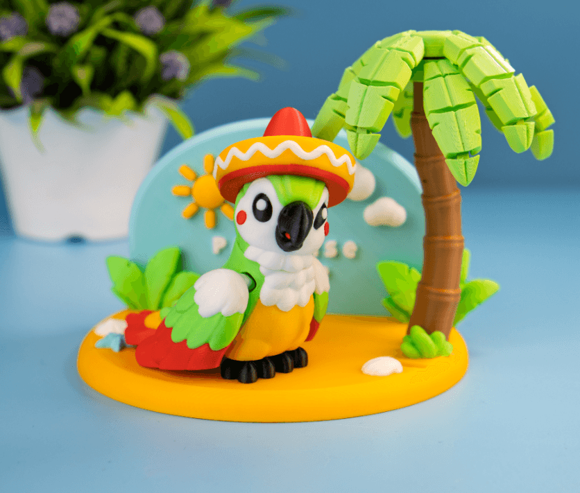 ArtFlex Parrot with scene 3d model