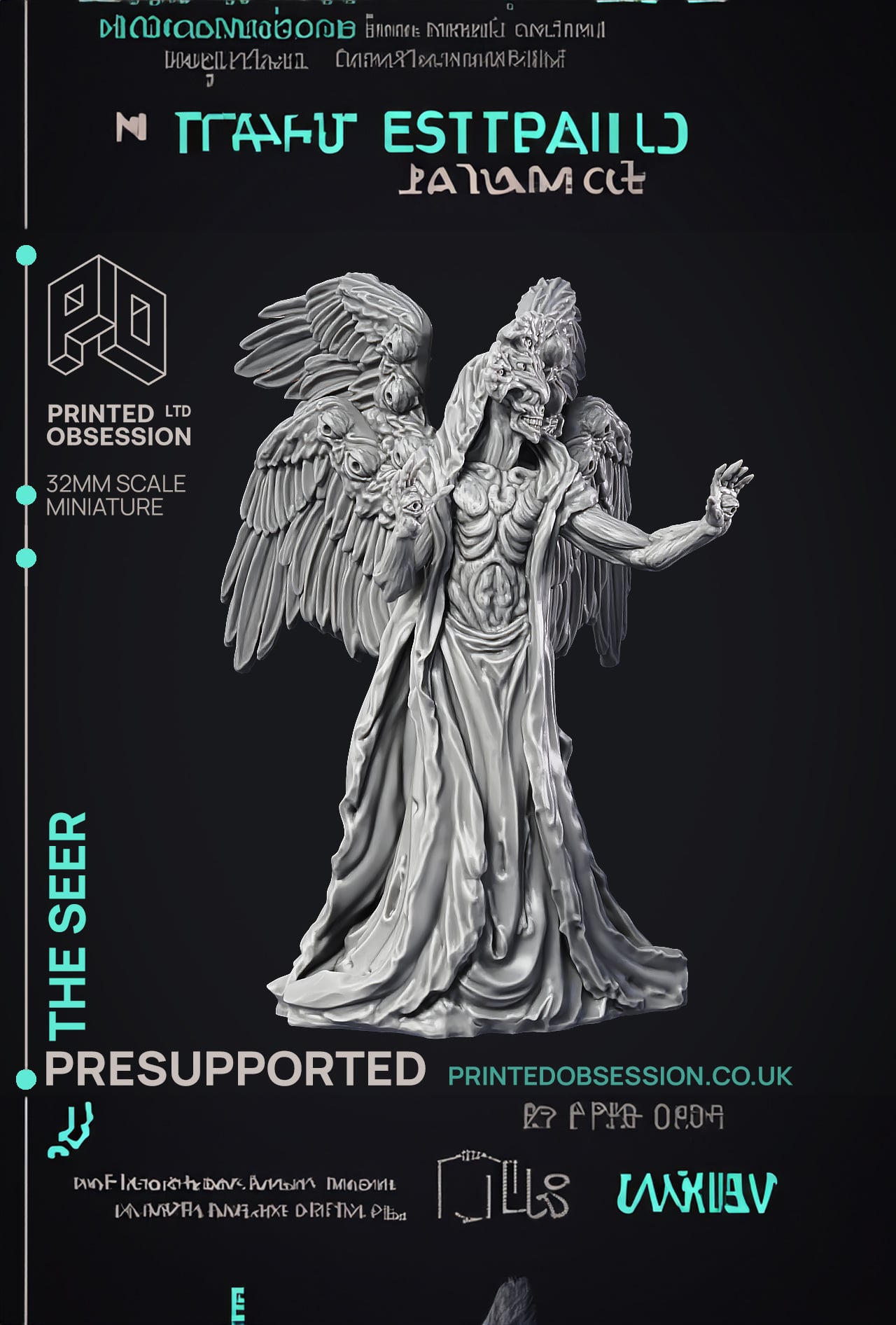 The Seer - PRESUPPORTED - Heaven hath no fury - 32 mm scale 3d model