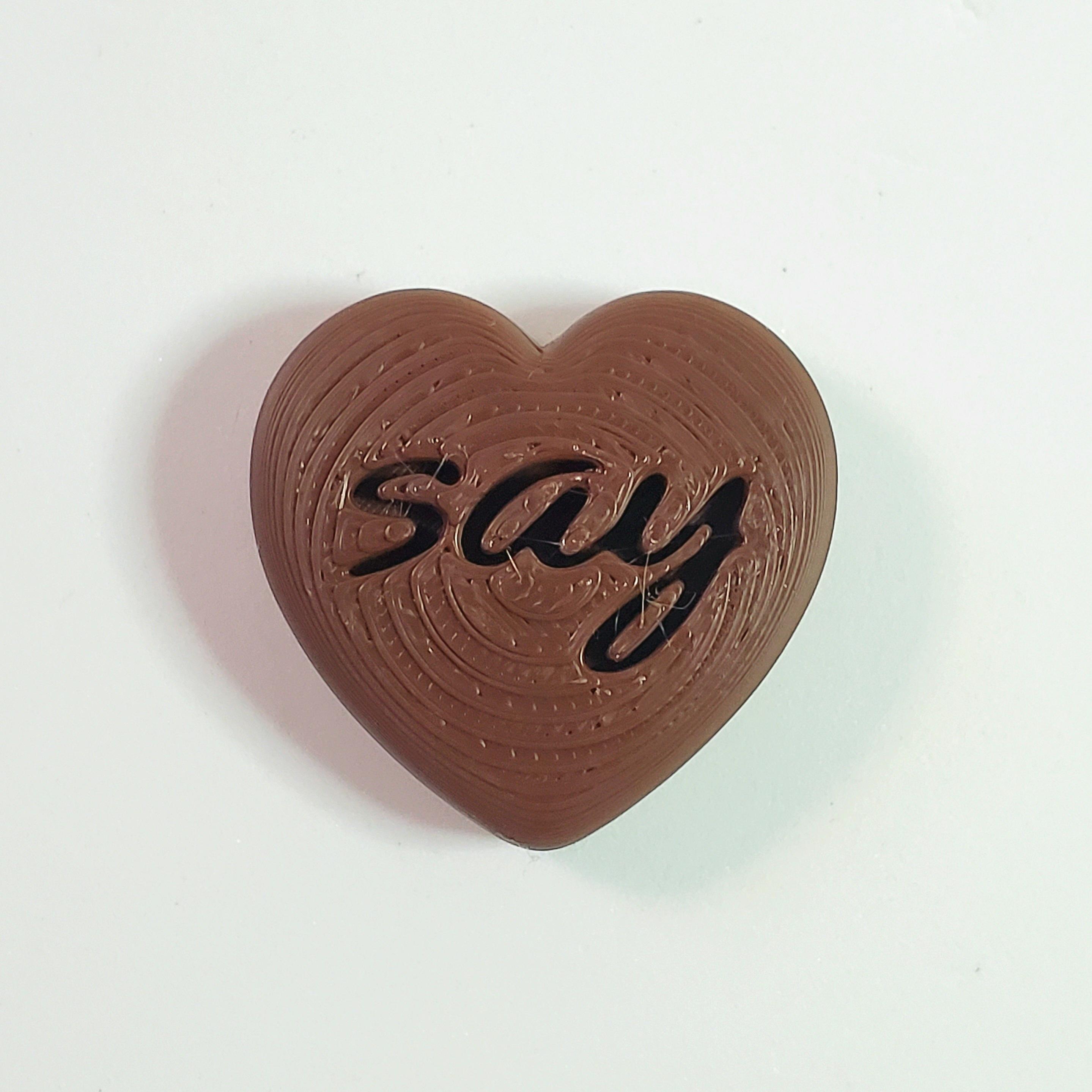 'Say You Love Me' Heart-Shape Chocolate Candies for Valentine's Day :: Delicious Desserts! 3d model