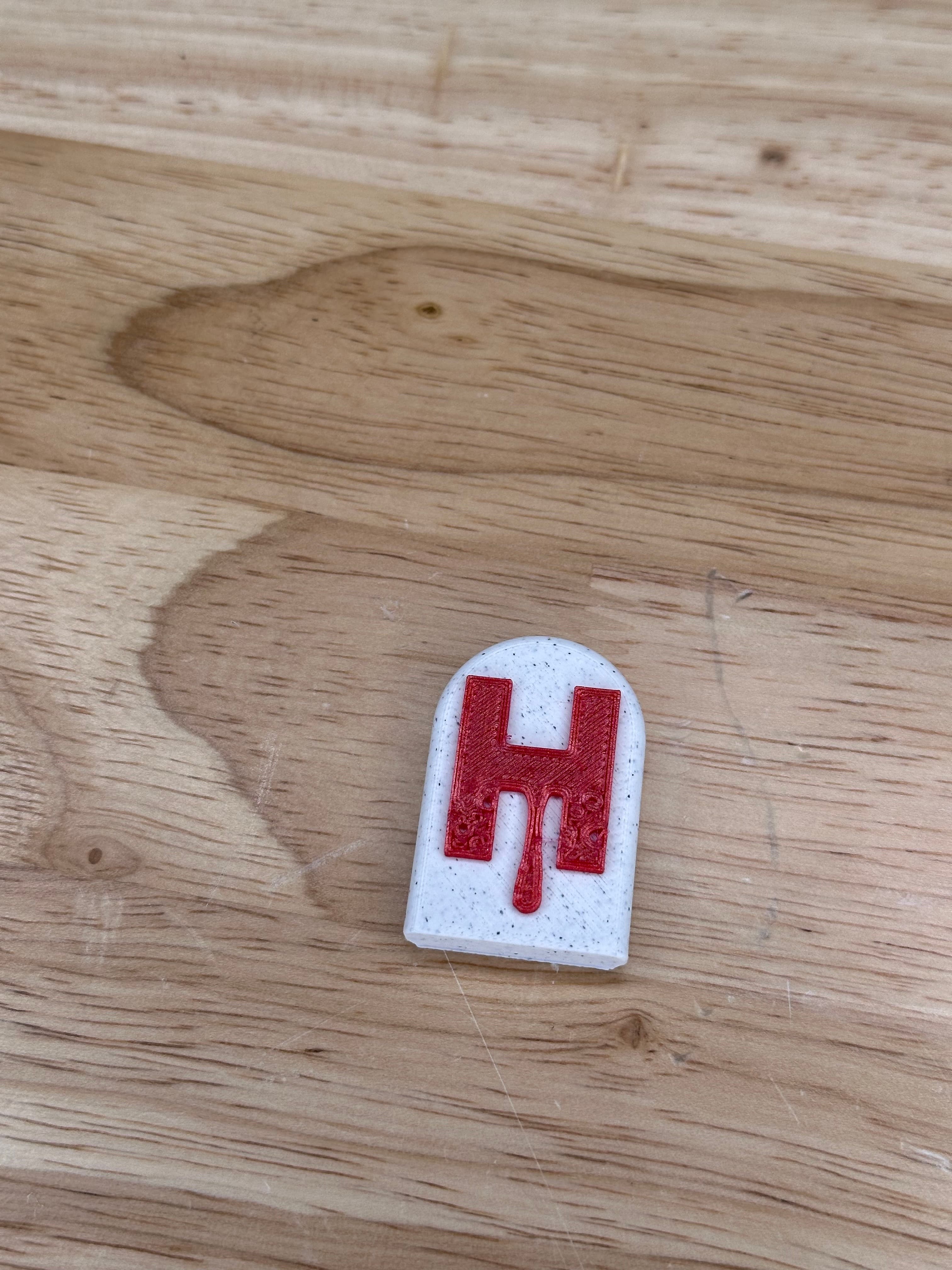 Hauntingly Stylish: Single-Color Headstone Alphabet Magnets for Halloween H 3d model