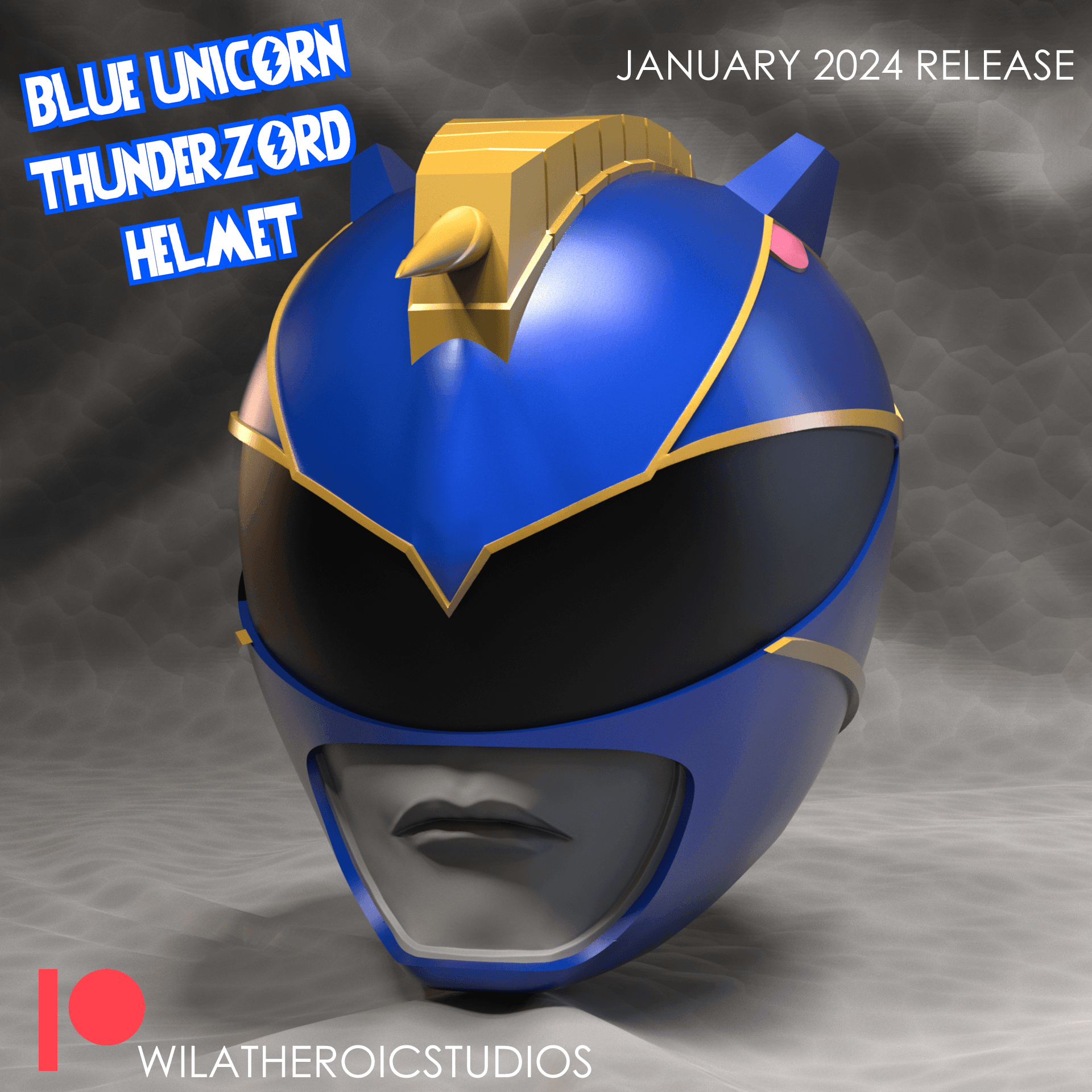 Blue Unicorn Thunderzord Helmet 3d model