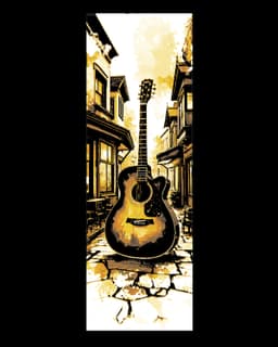 The sounds of a guitar ring through the streets - Set of 3 Bookmarks 3d model