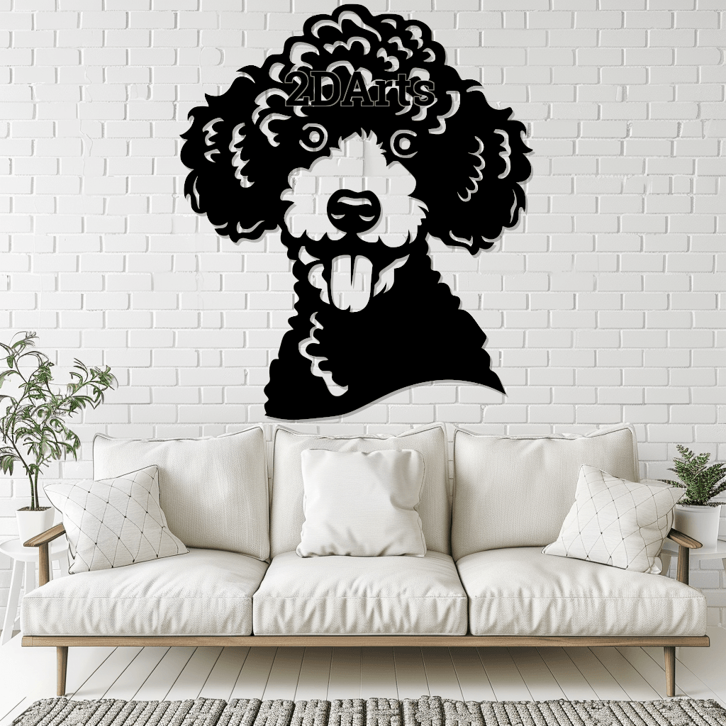 Poodle Head 2D Wall Art/Window Art 3d model