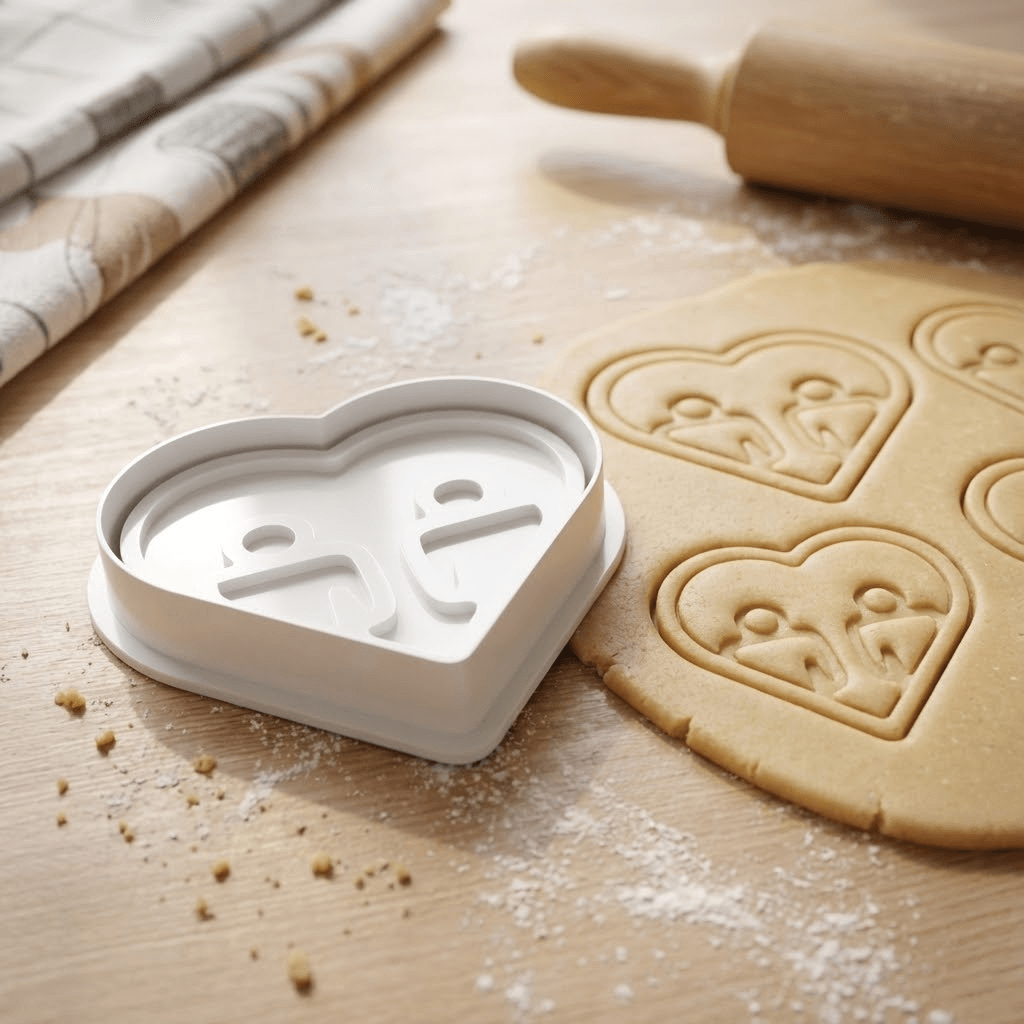 Partnership Heart Cookie Cutter And Stamp 3d model