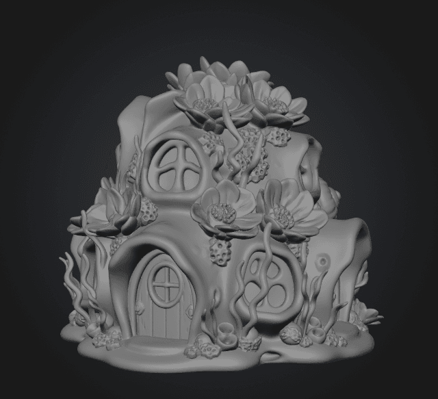 Fantasy Underwater Cottage STL File for 3D Printing 3d model