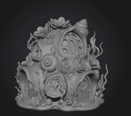Fantasy Underwater Cottage STL File for 3D Printing 3d model