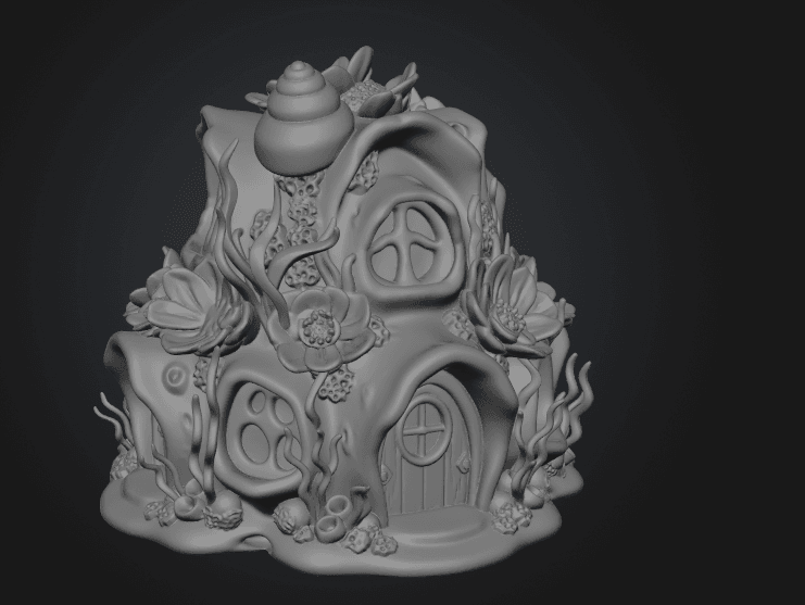 Fantasy Underwater Cottage STL File for 3D Printing 3d model
