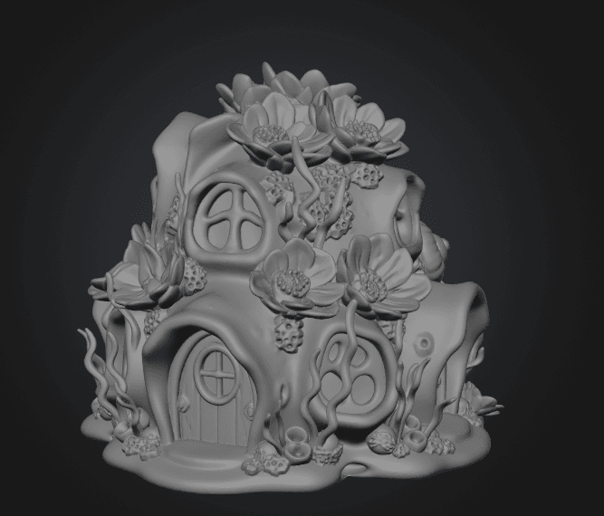 Fantasy Underwater Cottage STL File for 3D Printing 3d model
